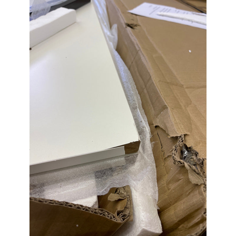 Tribesigns 8FT Conference Table, Modern Boat Shaped Meeting Table White & Black