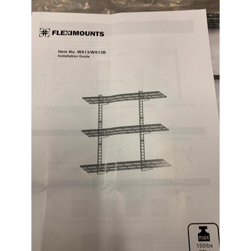 FLEXIMOUNTS 3-Tier Shelf 1x3ft Garage Storage Wall Shelving 12-inch-by-36-inch