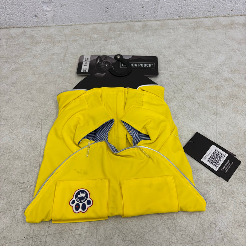 Canada Pooch Torrential Tracker Dog Rain Jacket 16" Back w Pockets, Reflective