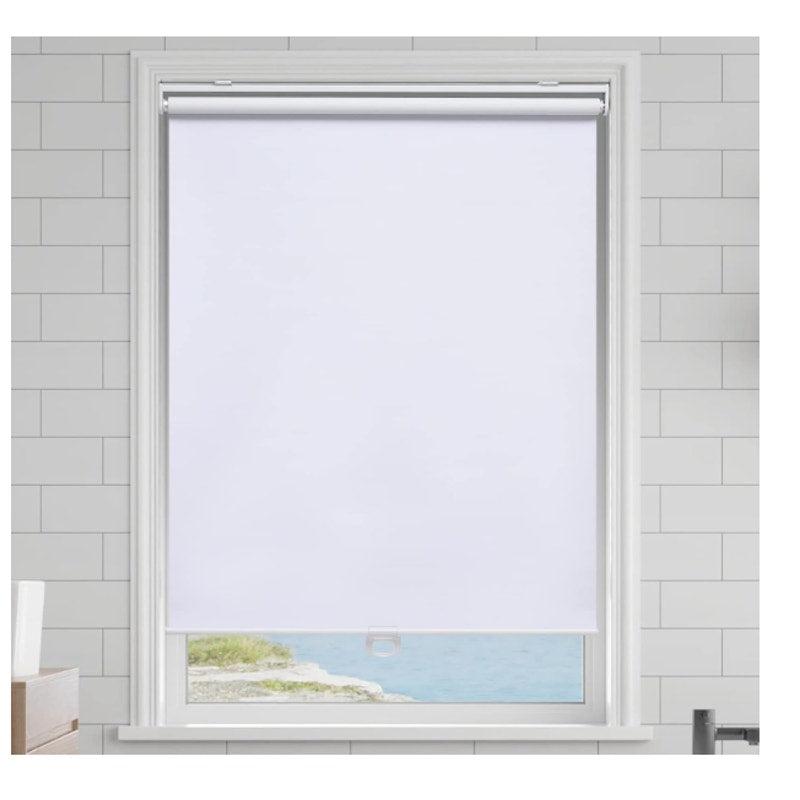 AOSKY Cordless Roller Shades Blackout Blinds, Windows 45" W x 72" H White READ