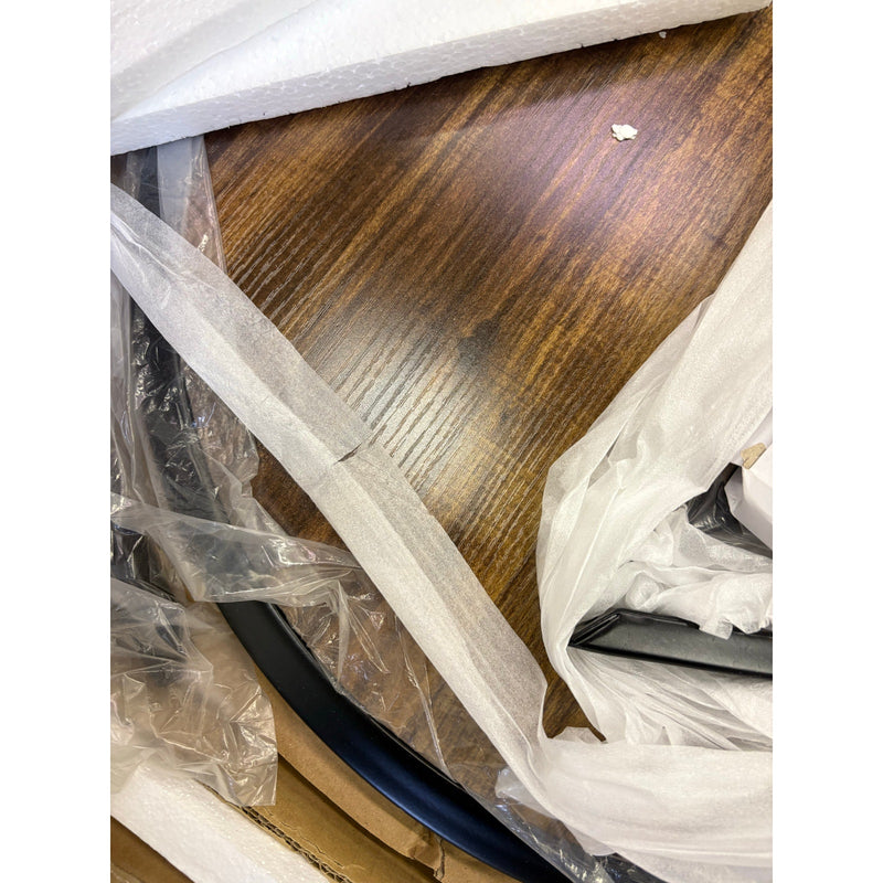 Tribesigns Wooden Coffee Table, 2-Tier Round Cocktail Table with Shelf, Brown