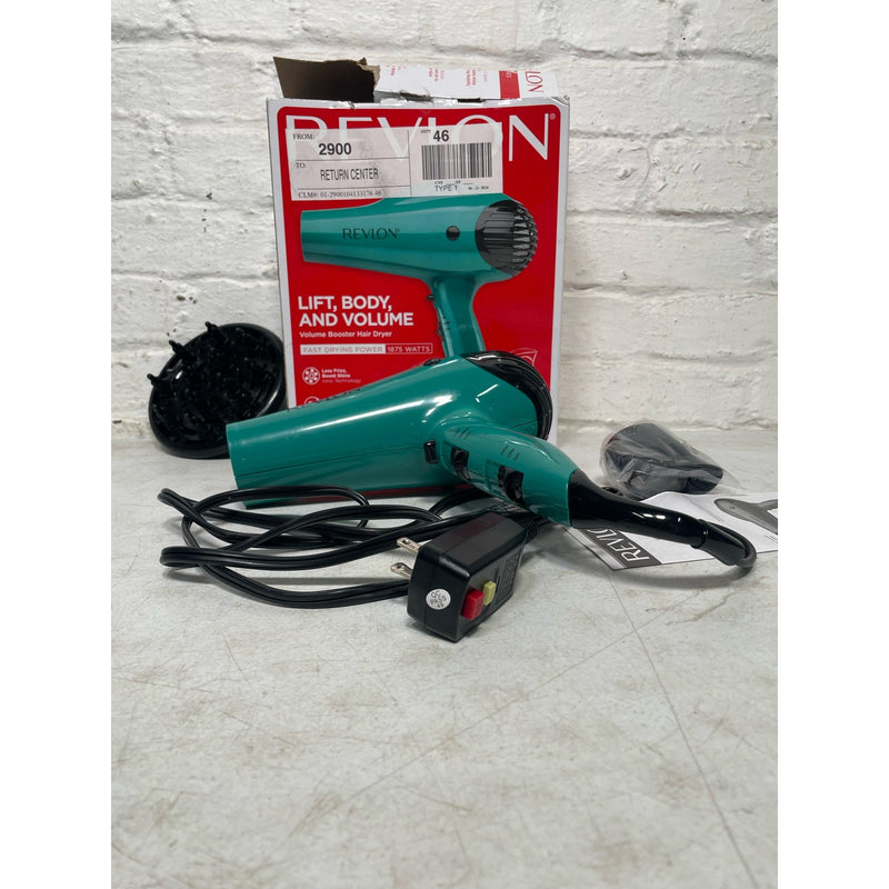Revlon Volume Booster Hair Dryer | 1875W for Voluminous Lift and Body, (Green)