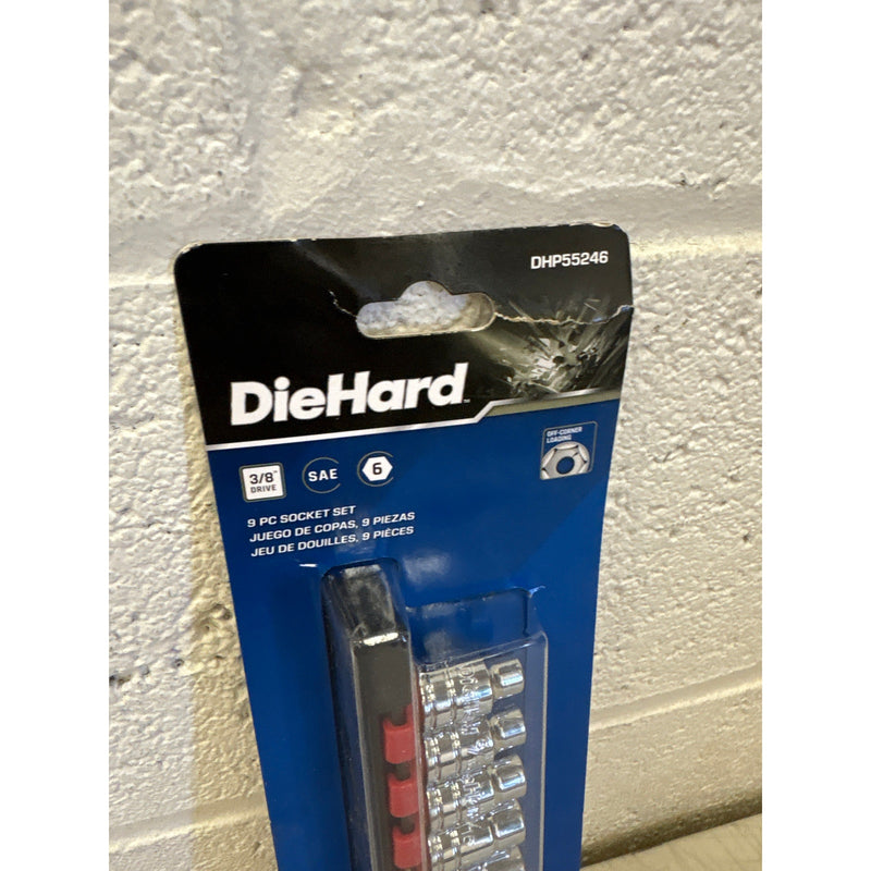 DieHard 3/8" Drive 6-Point Socket Set, SAE, 9-Piece, Hand Tools - DHP55246