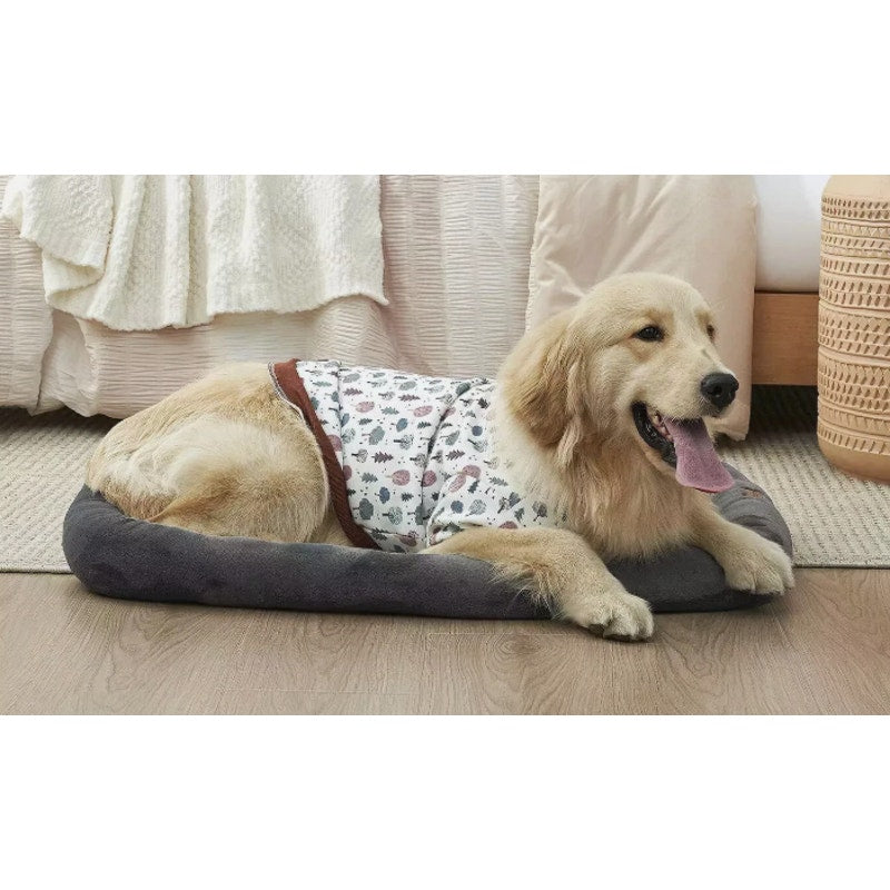 Koolaburra by Ugg Rectangle Dog Bed for Medium Size, 35"x23" Non-Slip, Soft Gray