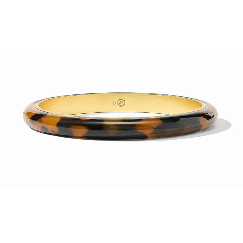Julie Vos Madison Statement Bangle Carnaby Gold & Acrylic Tortoiseshell - Medium