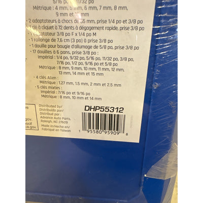 DieHard 1/4" and 3/8" Drive Tool Set, SAE & Metric, 99 Piece 72 Tooth - DHP55312