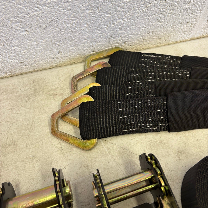 4 Pcs Auto Tie-Down Webbing Strap Belt Double J-Shaped Hook Belt Clip 4 Rings