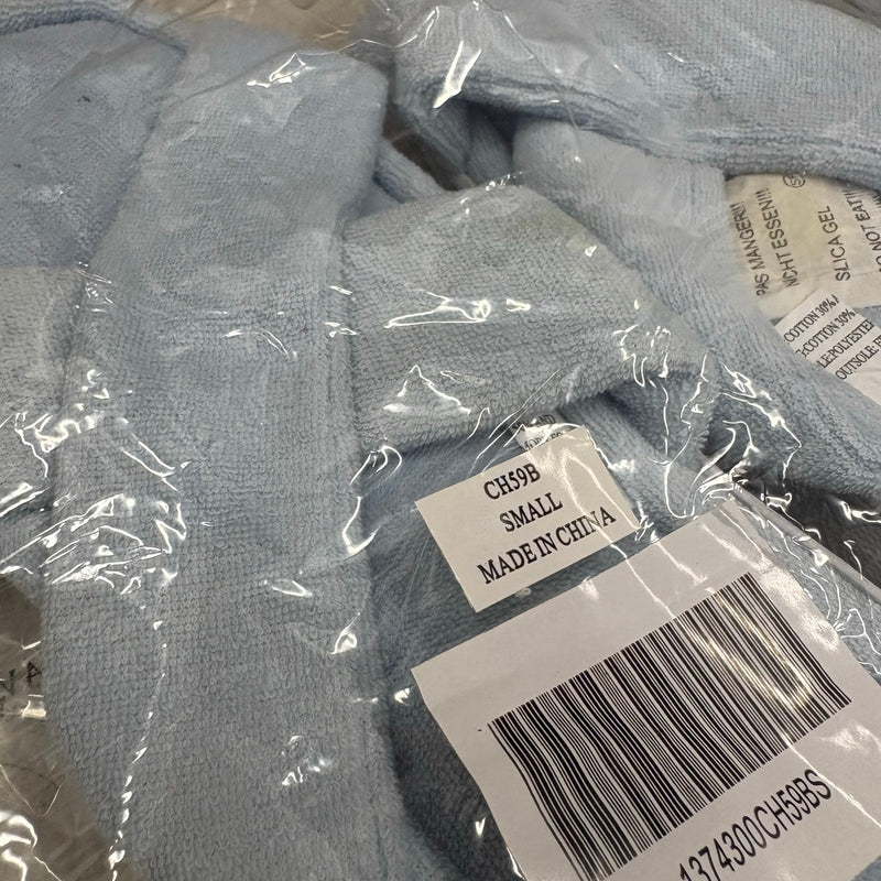 LOT-OF-24 Criss Cross Slippers SMALL, Memory Foam, Rubber Bottom - Blue / White