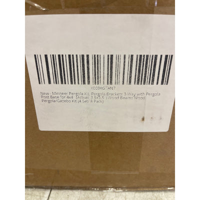 4-SETS Minneer 4" x 4" Pergola Right Angle Bracket Kit Real: 3.5" x 3.5" Black