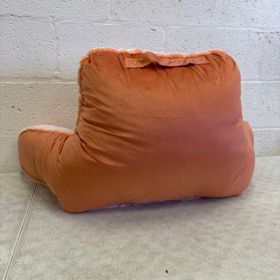 UGG Plush Backrest Pillow, 36"W x 20"H Reading Pillow Soft Orange Fuzzy, Frosted