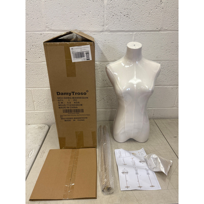 DamyTroso Female Mannequin Torso, Dress Form for Sewing 55-71" Height Adjustable