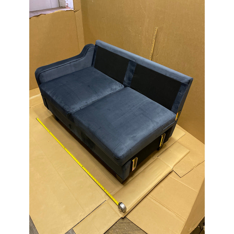 52x31x29" Sectional Couch PIECE, Love Seat, Living Room Furniture, Soft Velvet - Dark Blue