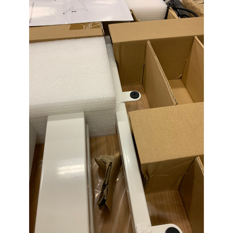 FLEXISPOT Standing Desk Electric Stand Up Desk White / Tan 24"D x 40"W x 28"H