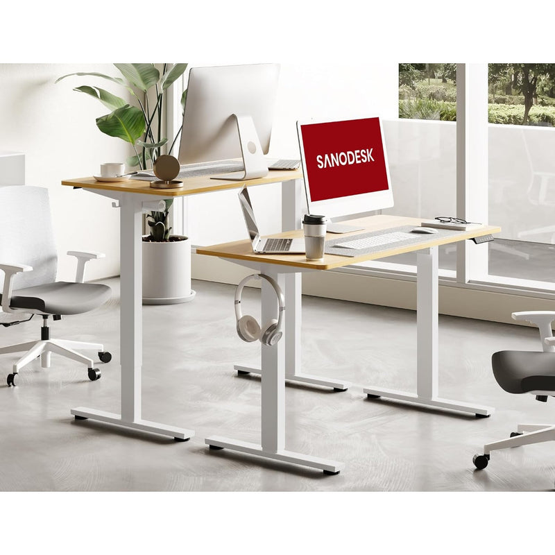 FLEXISPOT Standing Desk Electric Sit- Stand 24"D x 48"W x 28"H Maple EP1EM-4824