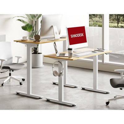 FLEXISPOT Standing Desk Electric Sit- Stand 24"D x 48"W x 28"H Maple EP1EM-4824