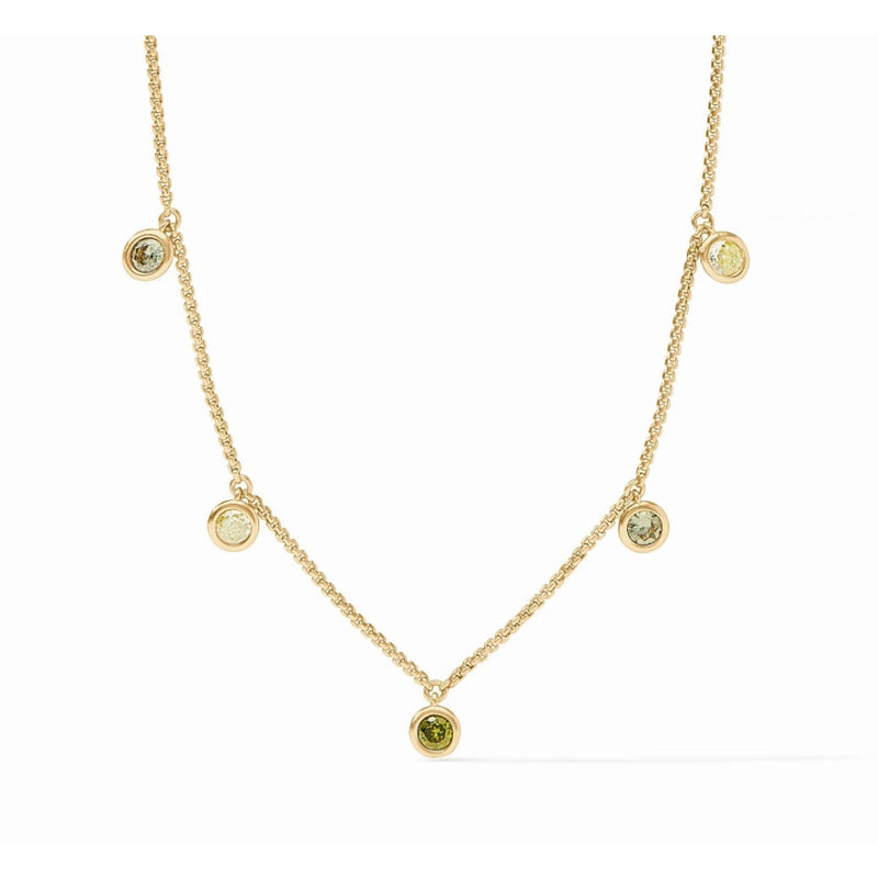 Julie Vos Rainbow Delicate Charm Necklace 24K Gold Plated - Shades of Jade