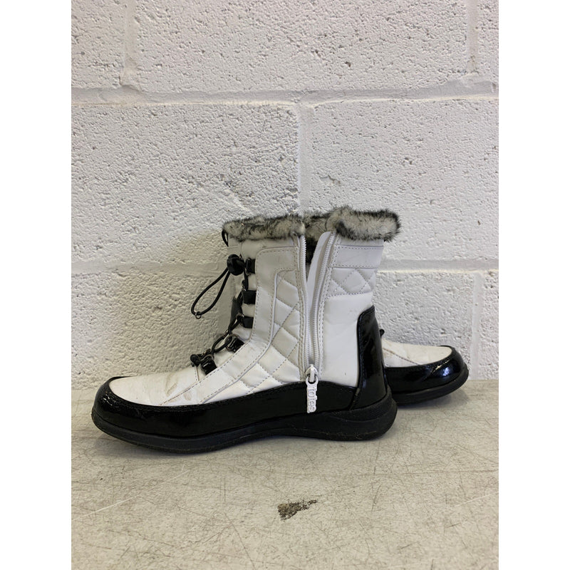 Botas de nieve Totes Eve con forro de piel sintética, talla 9, para hombre, color blanco y negro