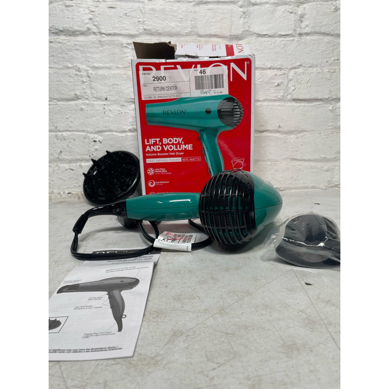 Revlon Volume Booster Hair Dryer | 1875W for Voluminous Lift and Body, (Green)