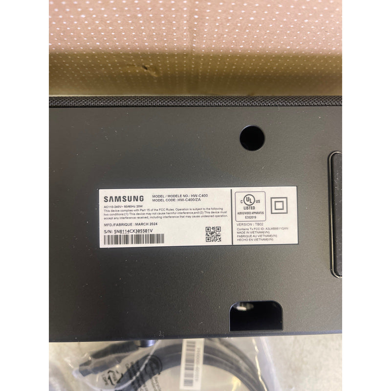 Samsung B-series 2.0ch. Soundbar with Built-in Woofer HW-C400 Black, NO Remote