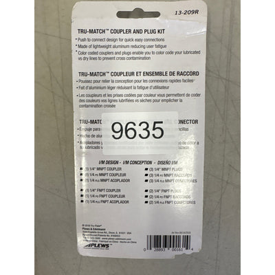 Tru Flate I/M Style Tru-Connect Kit, 7 Piece, Coupler and Plug Kit  13-209R