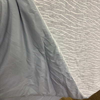 Queen Comforter Warm & Cozy Bedding with Abstract Stripe Design - Gray / White