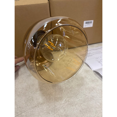 Pack-of-2 Vcozar Glass Wall Lamps, Round Base Modern Amber Wall Sconce