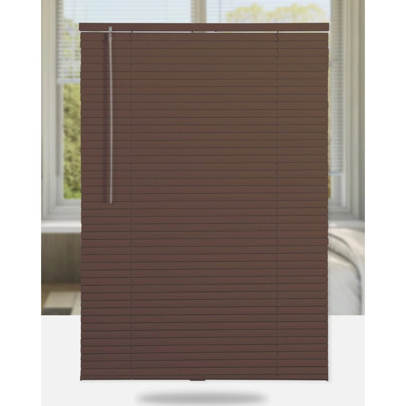SEEYE Cordless Mini Blinds, Room Darkening, Anti-UV & Waterproof, 21"x64", Brown