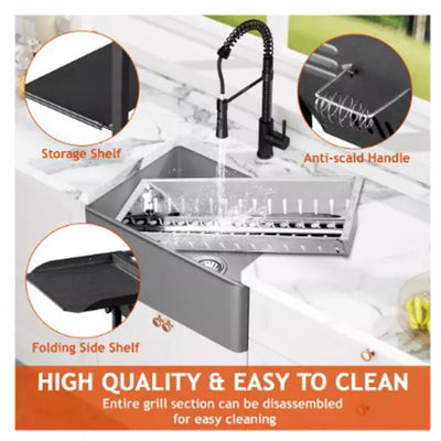 Karl Home Portable Charcoal Grill For Outdoor BBQ With Carrying Bag - Black