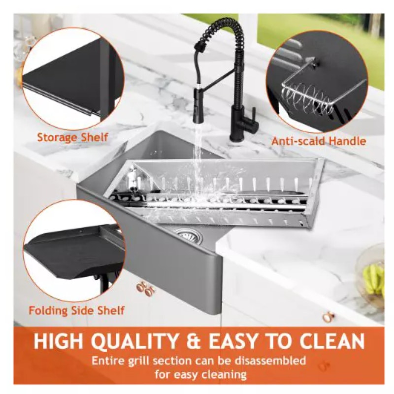 Karl Home Portable Charcoal Grill For Outdoor BBQ With Carrying Bag - Black