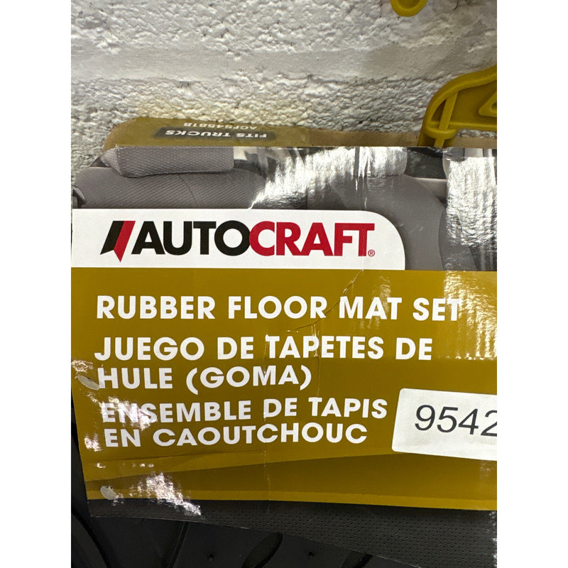 Autocraft Rubber Floor Mat Set 4 Pieces Fits Trucks, Black - ACFS4581B