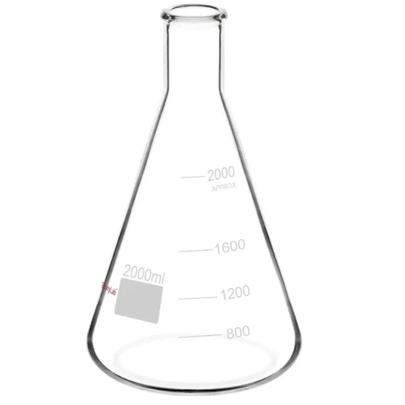 Stonylab Narrow Mouth Erlenmeyer Flask 2000 ml, Science Class Borosilicate Glass