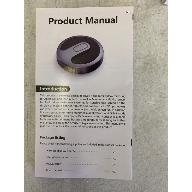 5g+2.4g Dual Band Wireless Display Adapter Wireless Connection Stable Signal