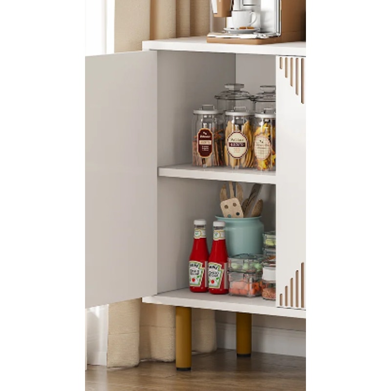Tribesigns Modern Sideboard Buffet, 59" Wood Storage Cabinet with 4-Doors - Tan