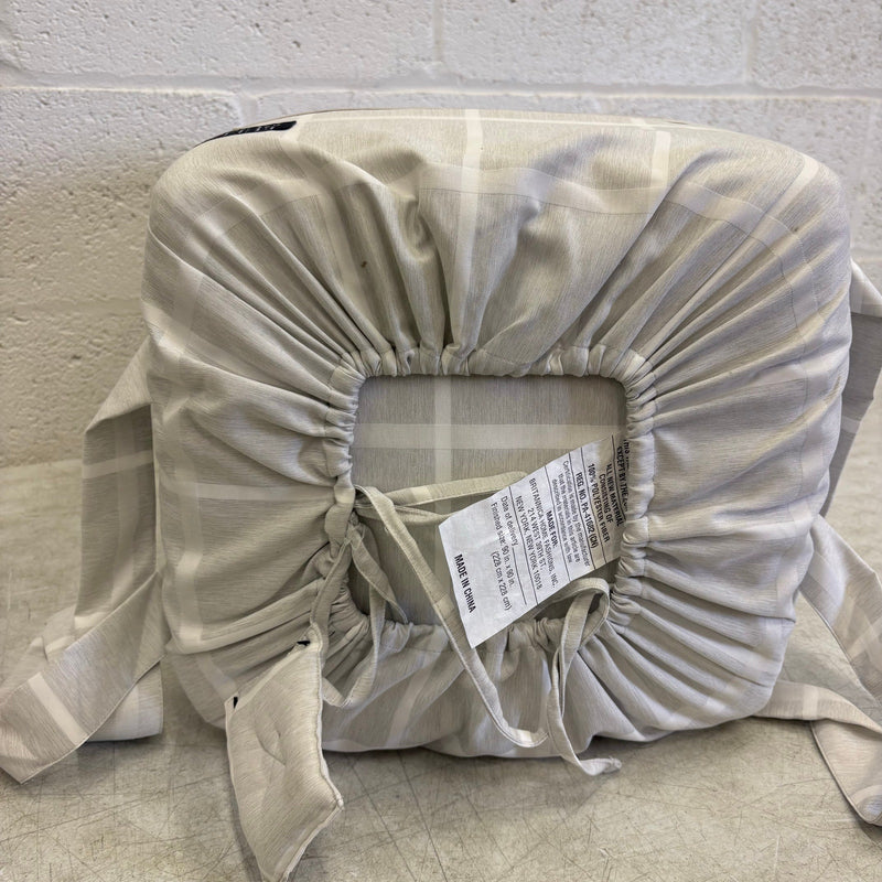 UGG Devon Queen Comforter Set w 2 Shams, Soft Bedding, Square Design - Gray