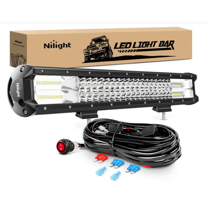 Nilight LED Light Bar 20Inch 288W Flood Spot Combo 28800LM Off Road Driving