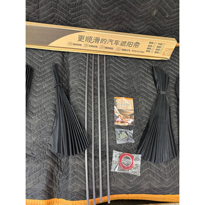 4-Piece Car Window Shade Side Sun Curtain Magentic, Privacy Front&Back, Black