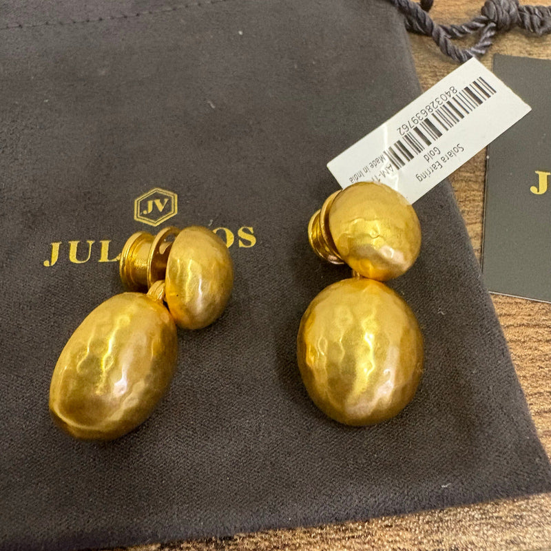 Julie Vos 1.3" Solara Earring, 24K Gold Plated, Round Dangling Earring