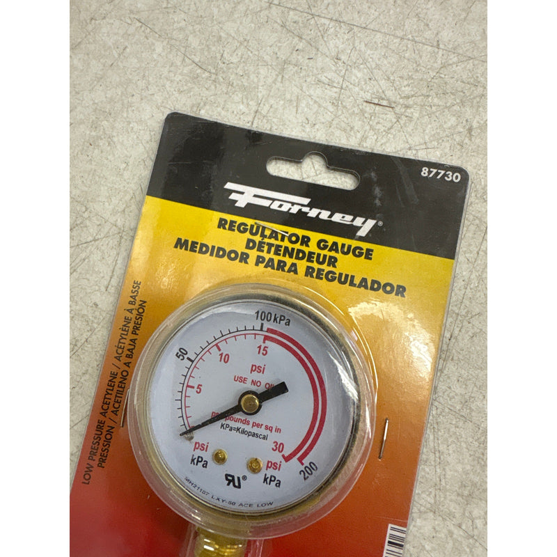 Forney Regulator Gauge, 2 Inch, 0-30 PSI, Standard 1/4" NPT Connection Fits Most