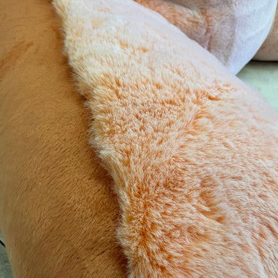 UGG Plush Backrest Pillow, 36"W x 20"H Reading Pillow Soft Orange Fuzzy, Frosted