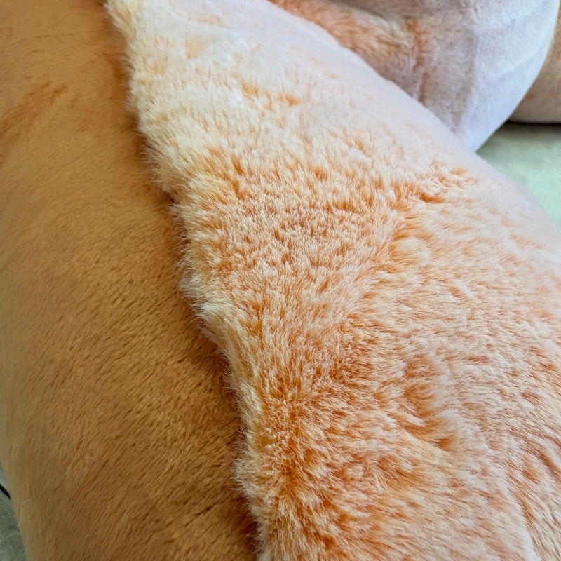 UGG Plush Backrest Pillow, 36"W x 20"H Reading Pillow Soft Orange Fuzzy, Frosted