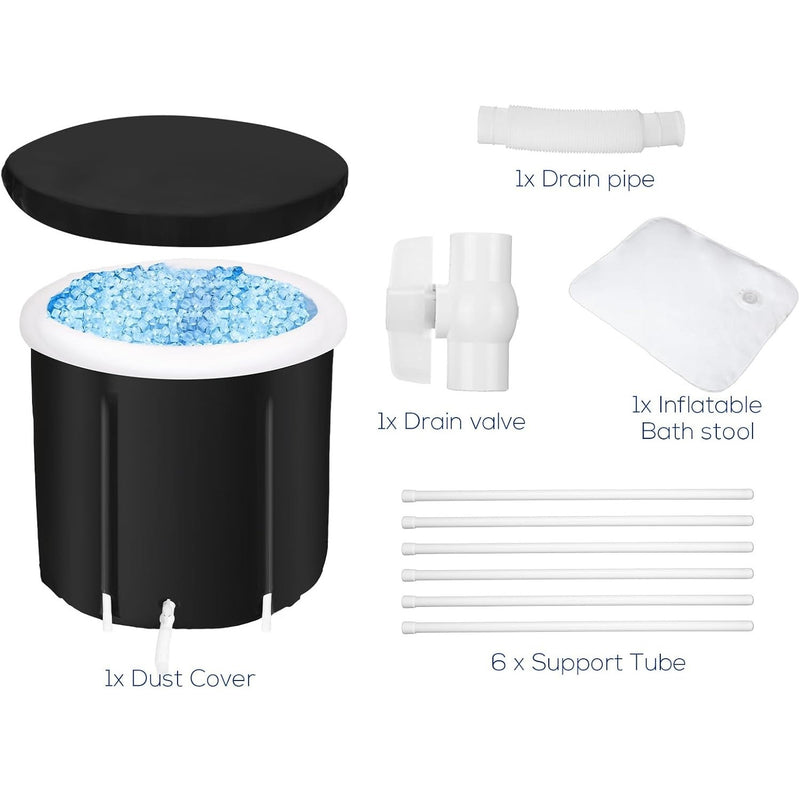 Thyle 2 Pc Ice Bath Tub for Athletes Portable Bathtub with Lid 29.5" x 29.5"