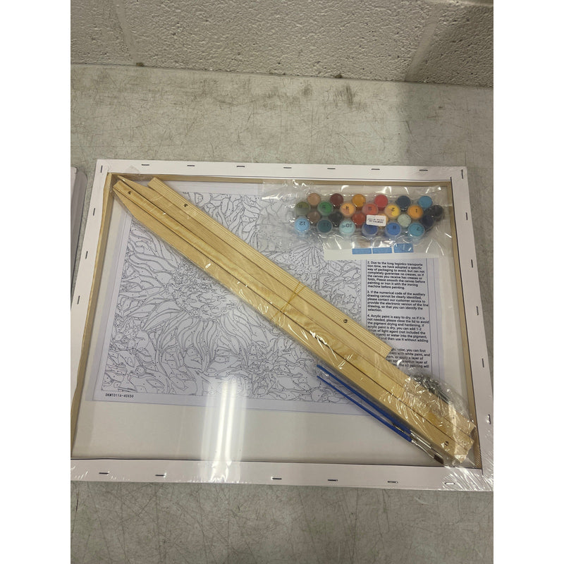 Paint by Numbers Kit for Adults Framed- Sunflower Canvas w Wooden Easel 20"x16"