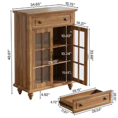 Tribesigns Shoe Storage Wooden Farmhouse Cabinet, 2 Door, 3 Shelf, 1 Drawer