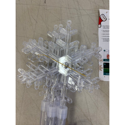 LYUBASA - Paquete de 5 luces navideñas enchufables con forma de copo de nieve para exteriores con temporizador