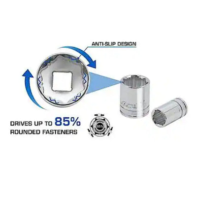 DieHard 1/4" & 3/8" Drive AntiSlip Socket Set Metric 20 Piece Hand Tool DHP55313