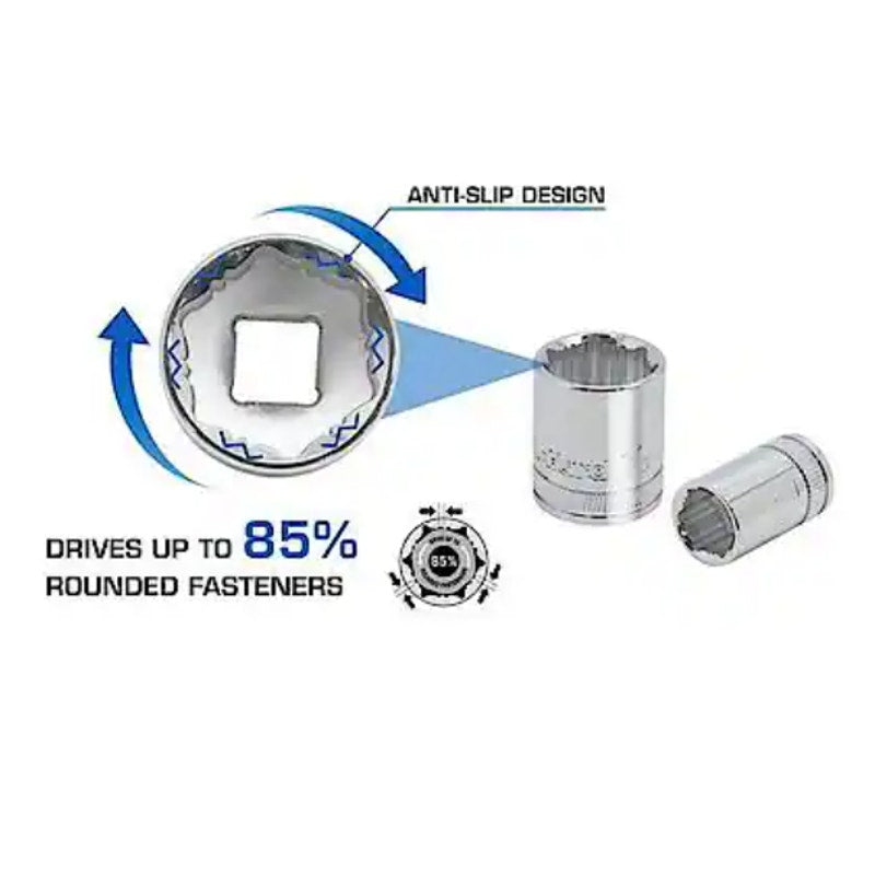 DieHard 1/4" & 3/8" Drive AntiSlip Socket Set Metric 20 Piece Hand Tool DHP55313