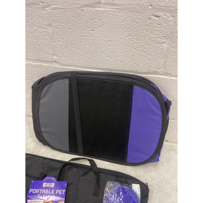 Ruff 'n Ruffus Travel Foldable Pet Playpen Carrying Case Bowl 36"x36"x23" Purple