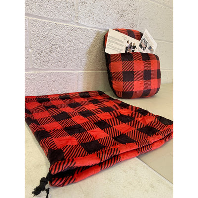 Plush Plaid Kushie Keeps Feet Warm, 1 Size Fits All