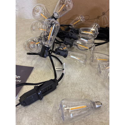 50FT LED Outdoor String Lights, 24 Outdoor Patio Lights, Shatterproof Bulbs ST38