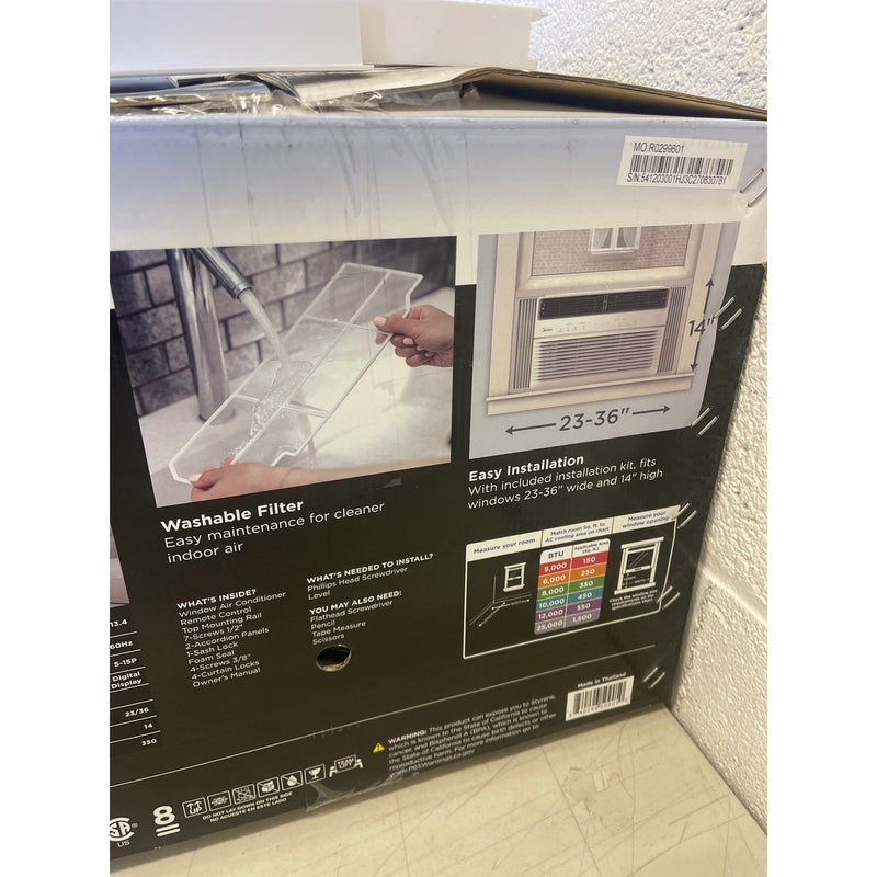 Midea Smart 8,000 BTU Window Air Conditioner, 350 Sq Ft, Missing Accessories